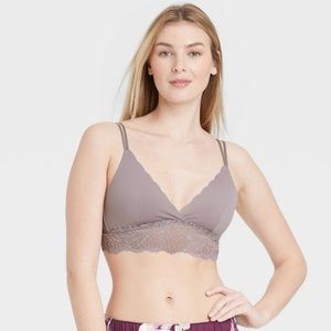 NWT - Gray Scallop Bralette - Auden - Size L